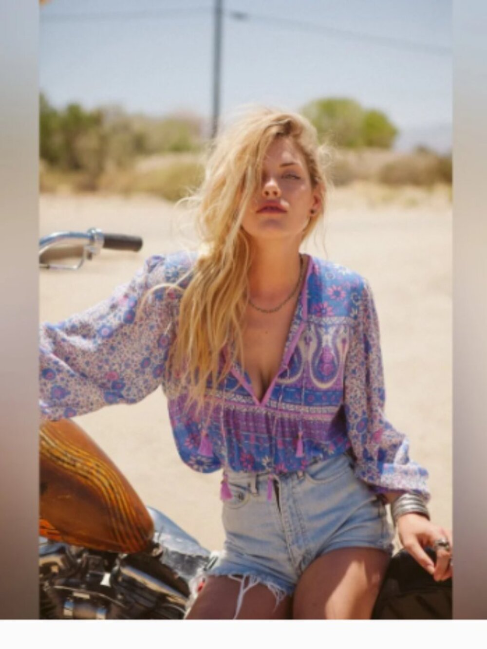 Spell & the Gypsy Boho Blossom Blouse Lavender Purple Paisley Top Sz S